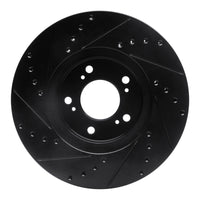 R1 Concepts R1 99-04 Acura RL Front Right Drilled & Slotted Black Brake Rotor