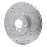 R1 Concepts R1 08-19 BMW X6 Front Left Drilled & Slotted Silver Brake Rotor