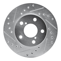 R1 Concepts R1 93-96 Subaru Impreza Front Left Drilled & Slotted Silver Brake Rotor
