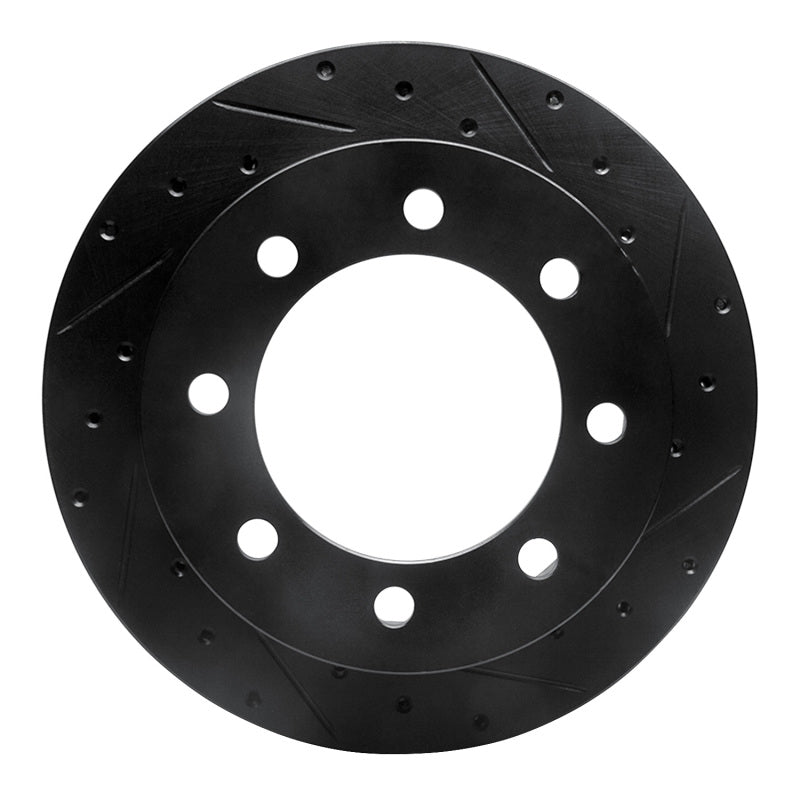 R1 Concepts R1 99-07 Ford E-150 Econoline Rear Right Drilled & Slotted Black Brake Rotor