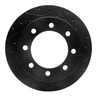 R1 Concepts R1 99-07 Ford E-150 Econoline Rear Right Drilled & Slotted Black Brake Rotor