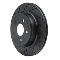 R1 Concepts R1 08-10 Chevrolet Cobalt Rear Left Drilled & Slotted Black Brake Rotor