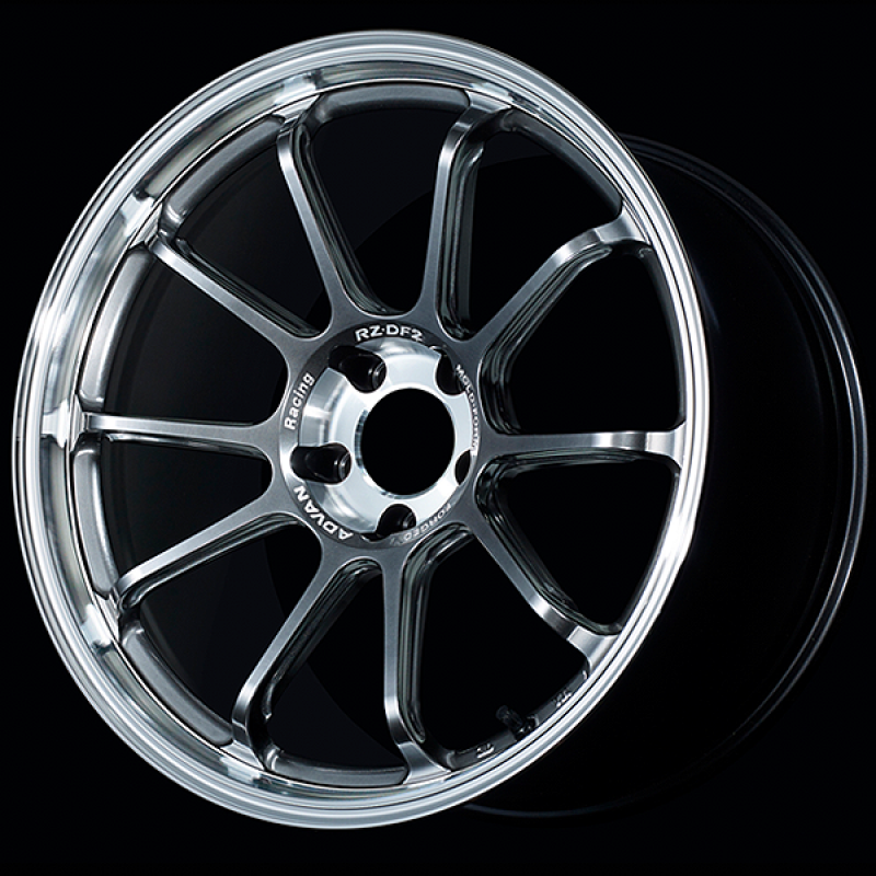 Advan RZ-DF2 19x8.5 / +45 Offset / 5x114.3 / 73mm Bore / Diamond Cut and Hyper Platinum Black