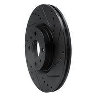 R1 Concepts R1 2012-2019 Fiat 500E Front Right Drilled & Slotted Black Brake Rotor