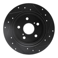 R1 Concepts R1 2015-2025 Lexus NX200T Rear Left Drilled & Slotted Black Brake Rotor