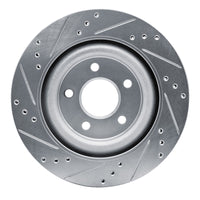 R1 Concepts R1 06-08 Jaguar S-Type Rear Right Drilled & Slotted Silver Brake Rotor