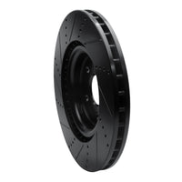 R1 Concepts R1 2012-2025 Dodge Durango Front Right Drilled & Slotted Black Brake Rotor