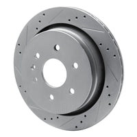 R1 Concepts R1 13-19 Cadillac XTS Rear Left Drilled & Slotted Silver Brake Rotor