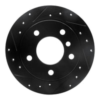 R1 Concepts R1 95-99 BMW 318TI Rear Left Drilled & Slotted Black Brake Rotor