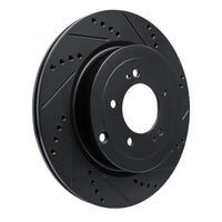 R1 Concepts R1 08-15 Mitsubishi Lancer Rear Right Drilled & Slotted Black Brake Rotor