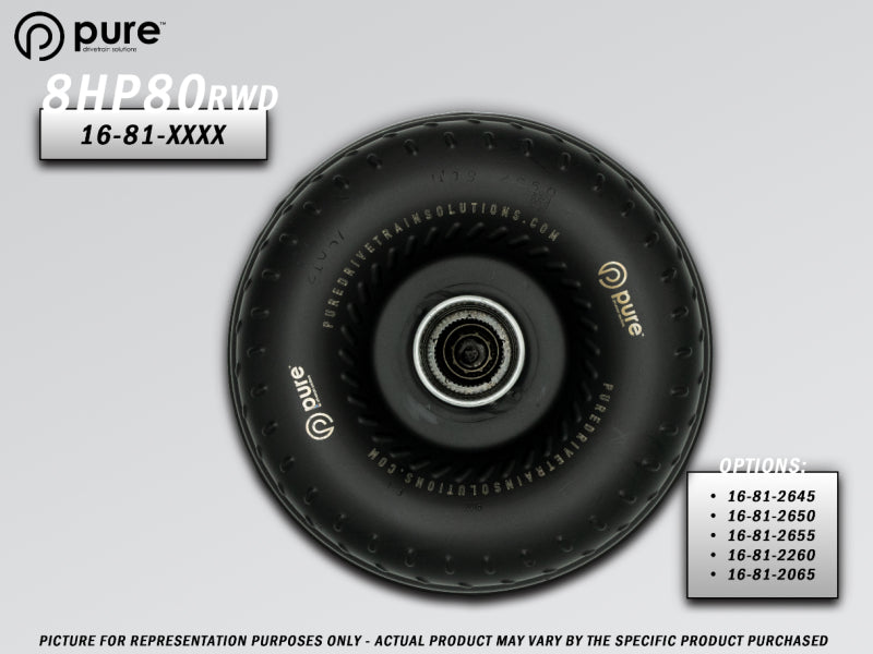 Pure Drivetrain Solutions Pure Drivetrain 8HP80 High Performance Billet Race Torque Converter - 26/45 Stator - RWD