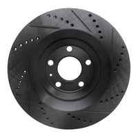 R1 Concepts R1 05-11 Audi A6 Quattro Rear Left Drilled & Slotted Black Brake Rotor
