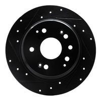 R1 Concepts R1 01-03 Acura CL Rear Left Drilled & Slotted Black Brake Rotor