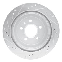 R1 Concepts R1 13-19 Cadillac ATS Rear Right Drilled & Slotted Silver Brake Rotor