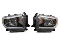 Raxiom 14-21 Toyota Tundra Axial Series Headlights w/ SEQL LED Bar- Black Housing (Clear Lens)