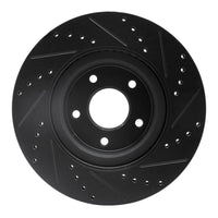 R1 Concepts R1 2013-2025 Infiniti Q50 Front Left Drilled & Slotted Black Brake Rotor
