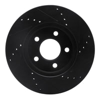 R1 Concepts R1 05-10 Ford Mustang Front Left Drilled & Slotted Black Brake Rotor