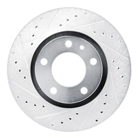R1 Concepts R1 87-88 BMW M6 Front Left Drilled & Slotted Silver Brake Rotor