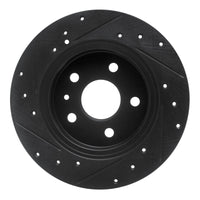 R1 Concepts R1 16-23 Chevrolet Cruze Rear Right Drilled & Slotted Black Brake Rotor