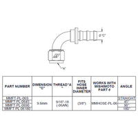 Mishimoto 180 Degree Push Lock Fitting - 6AN