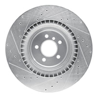 R1 Concepts R1 10-14 BMW X5 Rear Right Drilled & Slotted Silver Brake Rotor