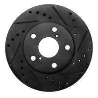 R1 Concepts R1 92-98 Lexus SC300 Front Left Drilled & Slotted Black Brake Rotor