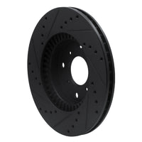 R1 Concepts R1 92-96 Honda Prelude Front Right Drilled & Slotted Black Brake Rotor