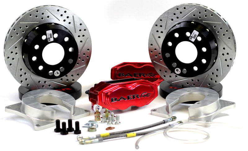 Baer Brakes Ford 8.8in C-Clip Rear Ends 11in SS4+ Deep Stage Rear SDZ Brake Kit - Fire Red