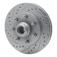 R1 Concepts R1 97-04 Ford F-250 2WD (Excl Super Duty) Front Left Drilled & Slotted Silver Brake Rotor
