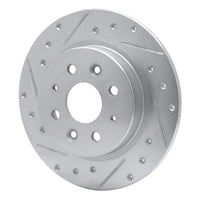 R1 Concepts R1 98-03 Kia SEPHIA Rear Left Drilled & Slotted Silver Brake Rotor