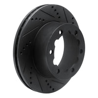 R1 Concepts R1 06-25 American Coach Patriot Rear Right Drilled & Slotted Black Brake Rotor