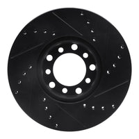 R1 Concepts R1 72-80 Mercedes-Benz 280SE Front Left Drilled & Slotted Black Brake Rotor