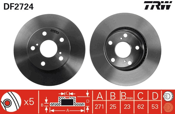 TRW MOTO DF2724 Brake Disc