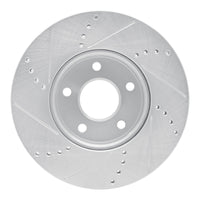 R1 Concepts R1 12-18 Ford C-MAX Front Right Drilled & Slotted Silver Brake Rotor