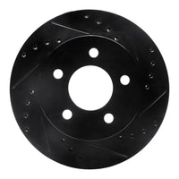 R1 Concepts R1 91-94 Ford Crown Victoria Front Right Drilled & Slotted Black Brake Rotor