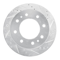 R1 Concepts R1 11-25 Chevrolet Suburban 3500 HD Rear Right Drilled & Slotted Silver Brake Rotor