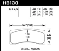 Hawk Performance Hawk Universal Brembo DTC-70 Race Brake Pads Thickness 1.018