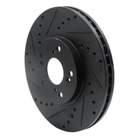R1 Concepts R1 04-14 Acura TSX Front Left Drilled & Slotted Black Brake Rotor