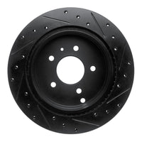 R1 Concepts R1 07-15 Chevrolet Equinox Rear Left Drilled & Slotted Black Brake Rotor