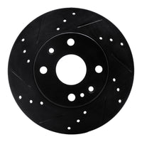 R1 Concepts R1 94-97 Ford Aspire Front Left Drilled & Slotted Black Brake Rotor