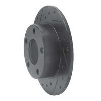 R1 Concepts R1 98-01 Audi A6 Quattro Rear Left Drilled & Slotted Black Brake Rotor
