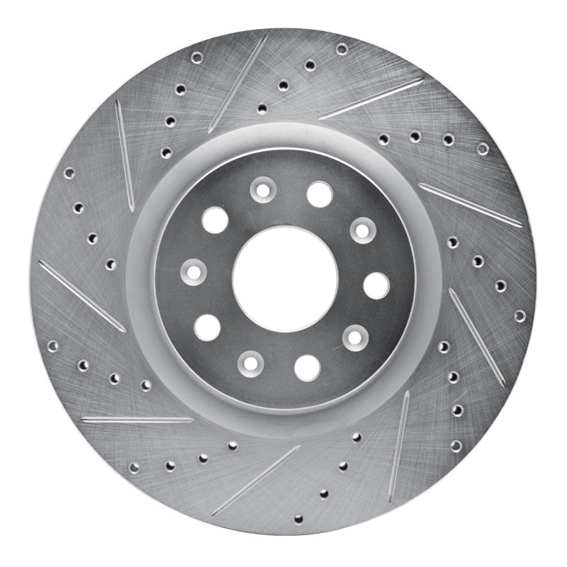 R1 Concepts R1 14-25 Cadillac CT5 Front Left Drilled & Slotted Silver Brake Rotor