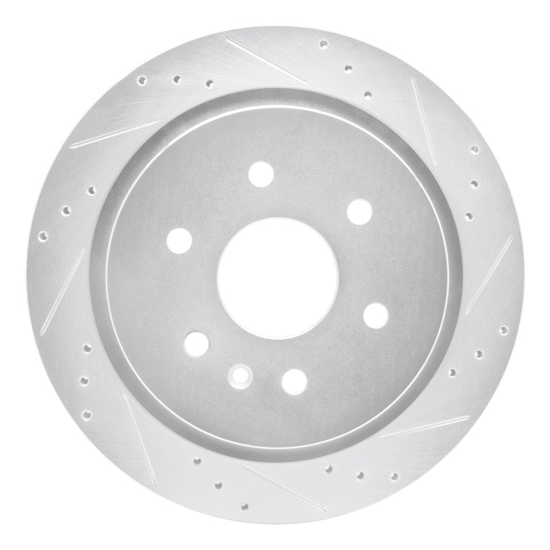 R1 Concepts R1 13-19 Cadillac XTS Rear Right Drilled & Slotted Silver Brake Rotor