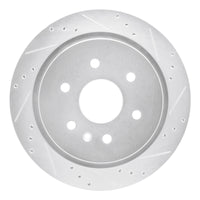 R1 Concepts R1 13-19 Cadillac XTS Rear Right Drilled & Slotted Silver Brake Rotor