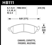 Hawk Performance Hawk 94-04 Mustang Cobra / 88-95 Corvette 5.7L / 88-92 Camaro w/ HD Brakes Front Performance Ceramic