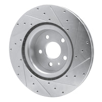 R1 Concepts R1 12-21 Tesla Model S Front Left Drilled & Slotted Silver Brake Rotor