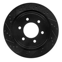 R1 Concepts R1 12-20 Ford F-150 4WD Rear Left Drilled & Slotted Black Brake Rotor