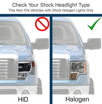 Raxiom 09-14 Ford F-150 Super White LED Halo Projector Headlights- Black Housing (Clear Lens)