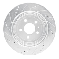 R1 Concepts R1 16-24 Cadillac ATS Rear Right Drilled & Slotted Silver Brake Rotor