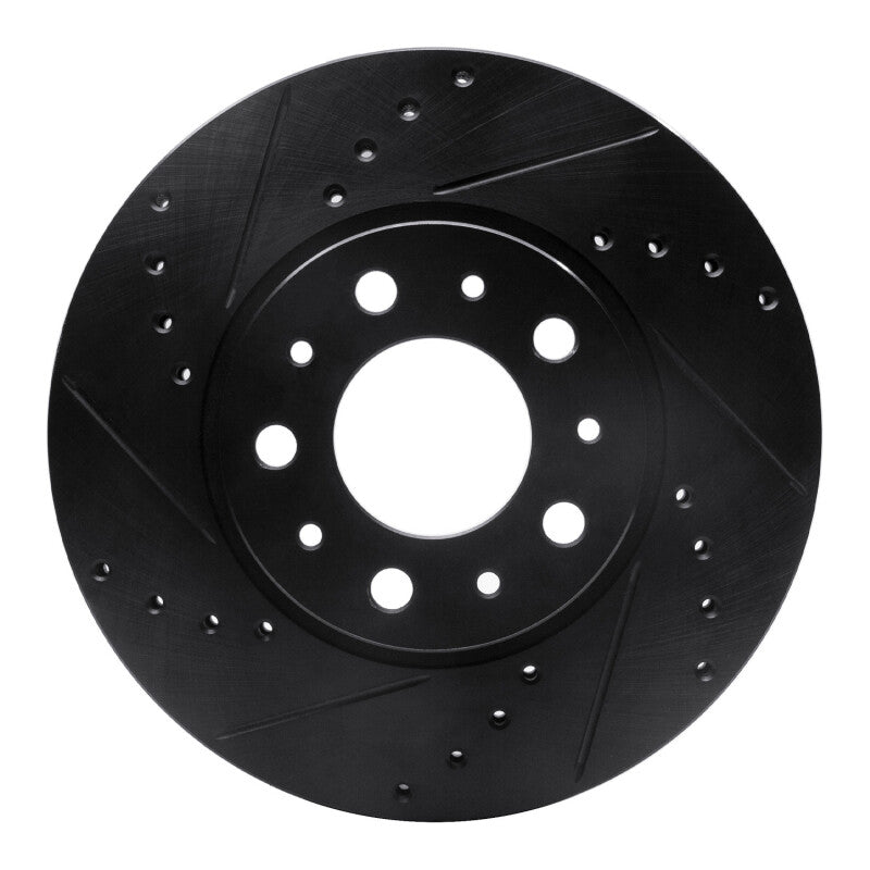 R1 Concepts R1 91-95 Volvo 780 Front Left Drilled & Slotted Black Brake Rotor